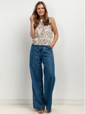 Tessita Tessita Top T425/2/S Beżowy Casual Fit
