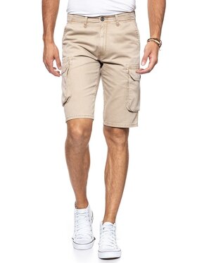 Wrangler Wrangler Szorty jeansowe CARGO SHORTS Beżowy Regular Fit