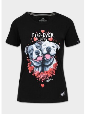 PITBULL PITBULL T-Shirt Koszulka damska FUR-EVER LOVE XS Czarny Regular Fit