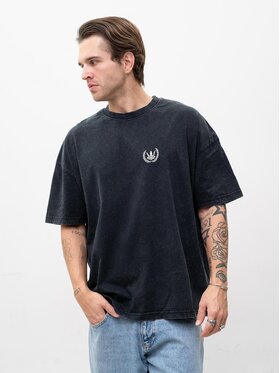Jigga Wear Jigga Wear T-Shirt Szeroka luźna sprana acid wash 131172 Czarny Oversize