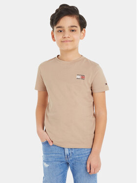 Tommy Hilfiger Tommy Hilfiger T-Shirt New York Flag KB0KB08626 M Beżowy Regular Fit