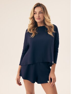Esotiq Esotiq Komplet bluza i szorty sportowe 42662 Niebieski Regular Fit