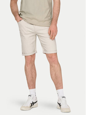 Only & Sons Only & Sons Džínové šortky Ply 22029296 Écru Regular Fit