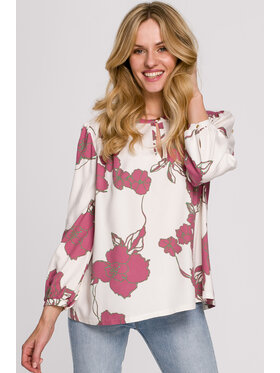 Makover Makover Bluzka K099 Czerwony Regular Fit