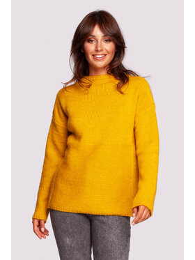 BeWear BeWear Sweter BK091 Żółty Modern Fit