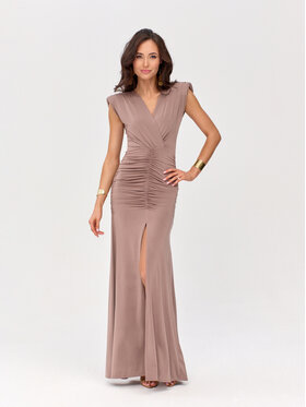 Roco Fashion Roco Fashion Večerní šaty Noelia Hnědá Slim Fit