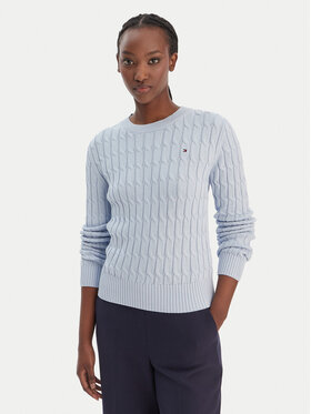 Tommy Hilfiger Tommy Hilfiger Sweter WW0WW47644 Błękitny Regular Fit