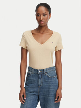 Tommy Jeans Tommy Jeans T-särk DW0DW20458 Beež Slim Fit