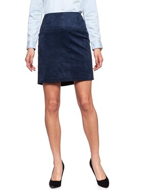 Tom Tailor Tom Tailor Spódnica mini TOM TAILOR FAKE VELOUR LEATHER SKIRT Niebieski Regular Fit