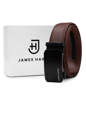 James Hawk James Hawk Pasek Męski Męski skórzany pasek automatyczny Brązowy