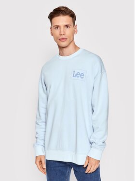 Lee Lee Bluza Logo L85KQVUW Niebieski Loose Fit