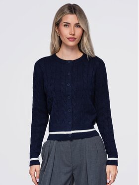 Ombre Ombre Sweter OW-SW-E0028 Granatowy Slim Fit