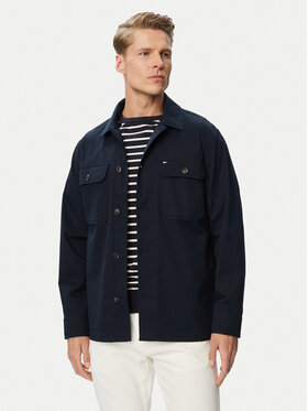 Tommy Hilfiger Tommy Hilfiger Košeľová bunda Blend MW0MW43471 Tmavomodrá Regular Fit
