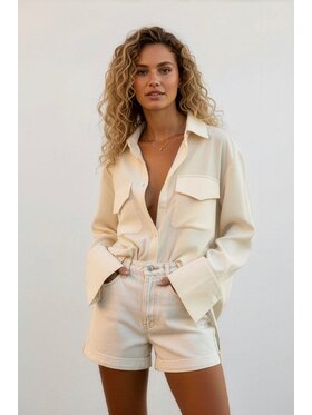 Hottie Hot Hottie Hot Πουκάμισο MOSSA Εκρού Oversize