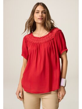 Oltre Oltre Bluzka 2465J000696N016 Czerwony Baggy Fit