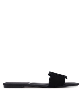 Calvin Klein Calvin Klein Natikači Square Flat Sndl Embl Suede HW0HW03055 Črna