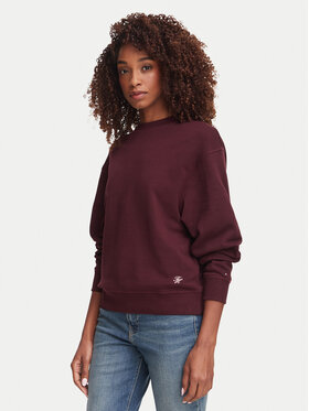 Tommy Hilfiger Tommy Hilfiger Mikina Script Terry WW0WW52355 Bordová Regular Fit
