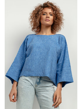 Tessita Tessita Sweter T418/10/OneSize Niebieski Loose Fit
