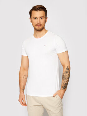 Tommy Jeans Tommy Jeans T-krekls Jaspe Balts Slim Fit