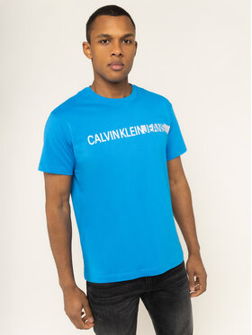 Calvin Klein Jeans Calvin Klein Jeans T-Shirt Stripe Institutional Logo J30J314808 Niebieski Relaxed Fit