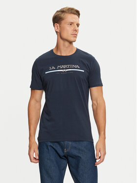 La Martina La Martina T-Shirt ZMR009 JS206 Tmavomodrá Regular Fit