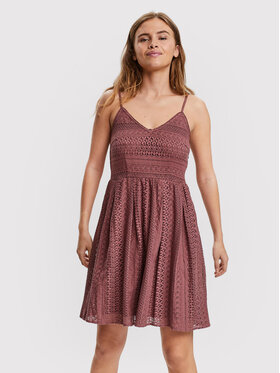 Vero Moda Vero Moda Sukienka letnia Honey 10220925 Bordowy Regular Fit