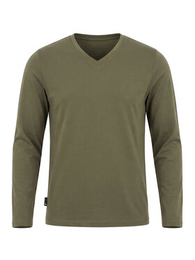 Ombre Ombre S dlouhým rukávem L171 Khaki Regular Fit
