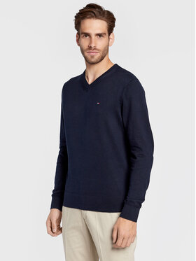 Tommy Hilfiger Tommy Hilfiger Sweter MW0MW28047 Granatowy Regular Fit