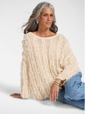 Elena Mirò Elena Mirò Sweter M548E001929N011 Biały Boxy Fit