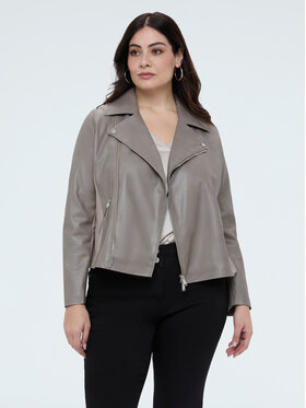 Fiorella Rubino Fiorella Rubino Kurtka z imitacji skóry R324T001298N002 Szary A-Line Fit