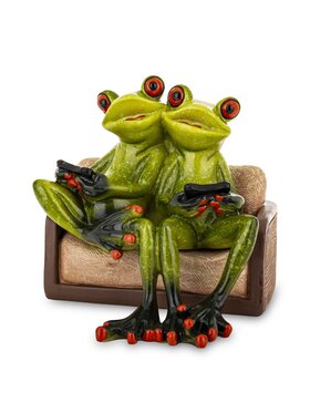 MIAhome MIAhome Figurka Para żabek na kanapie Zielony