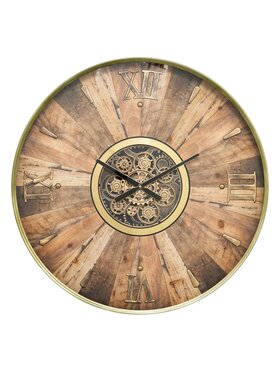 MIAhome MIAhome Zegar ścienny drewno, metal Keane 80 cm Beżowy