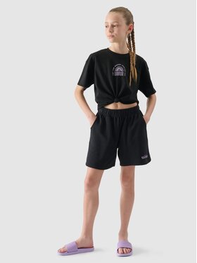 4F 4F T-Shirt 4FJWSS25TTSHF1872-20S Czarny Regular Fit