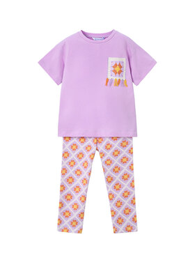 Mayoral Mayoral Set tricou și leggings 3727 Violet Regular Fit