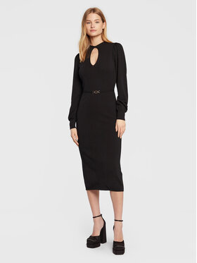 TWINSET TWINSET Trikotažinė suknelė 222TT3192 Juoda Regular Fit