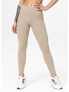 PITBULL PITBULL Legginsy sportowe damskie AVENIDA M Beżowy Regular Fit