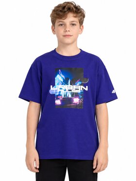 4F 4F Tričko 4FJWAW26TTSHM3516-36S Modrá Loose Fit
