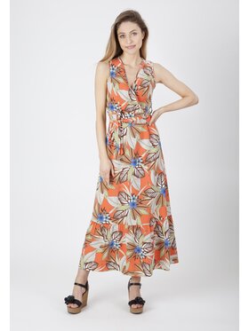 Perso Perso Sukienka codzienna RBE225555DF Pomarańczowy Regular Fit