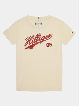 Tommy Hilfiger Tommy Hilfiger Футболка Hilfiger Script Tee S/S KG0KG07718 Écru Regular Fit