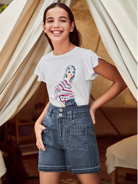 Mayoral Mayoral Pantaloni scurți de blugi 6222 Bleumarin Regular Fit
