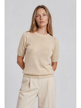 Fobya Fobya Bluzka F3036 Kremowy Basic Fit