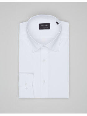Borgio Borgio Koszula mortara 00643 Biały Slim Fit