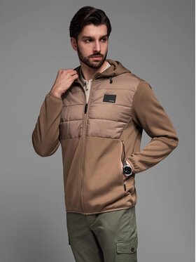 Ombre Ombre Kurtka przejściowa OM-JANP-0160 Brązowy Regular Fit