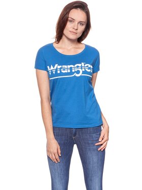 Wrangler Wrangler T-Shirt GRAPHIC TEE Niebieski Regular Fit