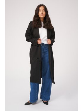 TeeShoppen TeeShoppen Płaszcz Trenchcoat linea Czarny Regular Fit