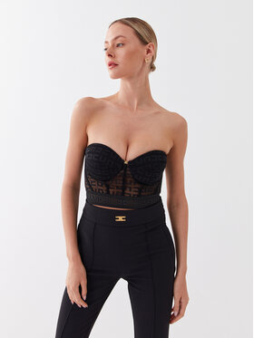 Elisabetta Franchi Elisabetta Franchi Top TO-013-32E2-V290 Crna Slim Fit