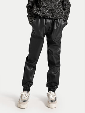 Coccodrillo Coccodrillo Pantaloni din imitație de piele ZC4119101CGJ Negru Regular Fit