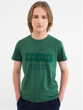 BIG STAR BIG STAR T-Shirt RUDOLPH_304_150 Zielony Basic Fit
