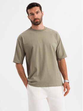 Ombre Ombre T-Shirt OM-TSBC-0234 Khaki Loose Fit