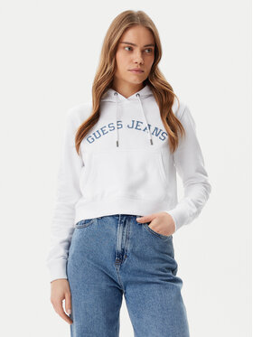 Guess Jeans Guess Jeans Mikina W5GQ22 K68I4 Biela Regular Fit